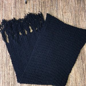 Hollister navy blue crocheted scarf shawl